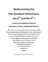 Rediscovering the Two Quantum Dimensions, the 5th and the 4th dimension! - J E Andersen - cover