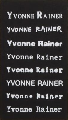 Privilege: Yvonne Rainer Filmography - cover