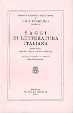 Opere. Vol. 11\1: Saggi di letteratura italiana.