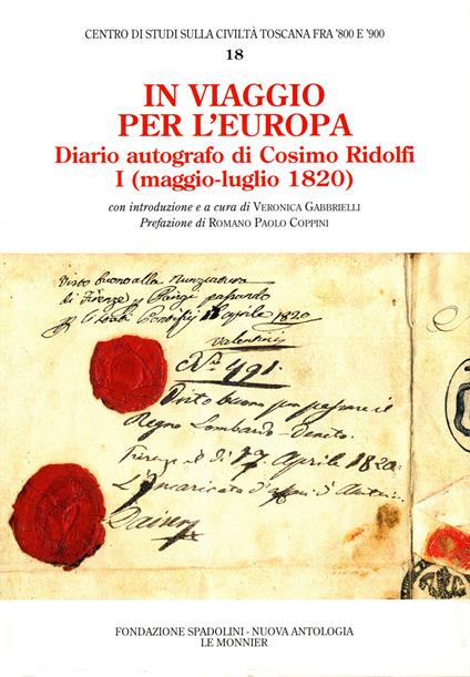 In viaggio per l'Europa - Cosimo Ridolfi - copertina