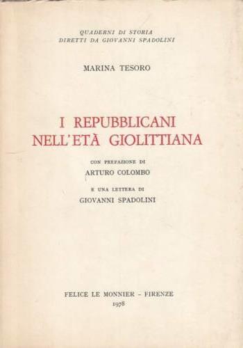 I repubblicani nell'età giolittiana - Marina Tesoro - copertina