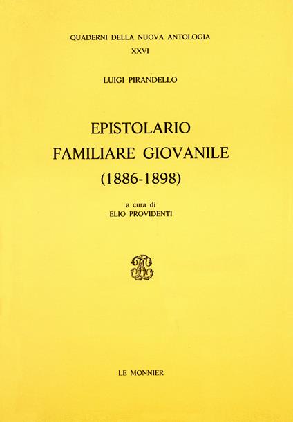 Epistolario familiare giovanile (1886-1898) - Luigi Pirandello - copertina
