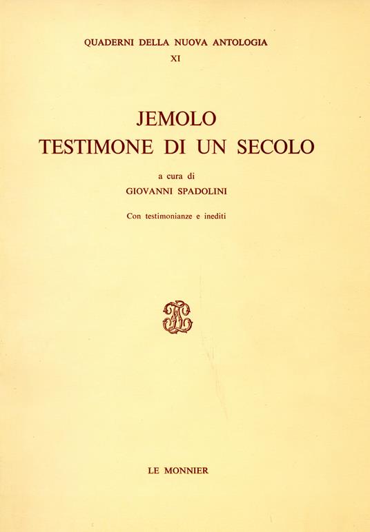 Jemolo testimone di un secolo - copertina