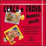 Cerca e trova. Memory puzzle. Scatola gioco