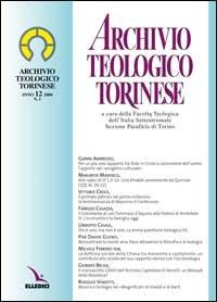 Archivio teologico torinese (2006). Vol. 12 - copertina