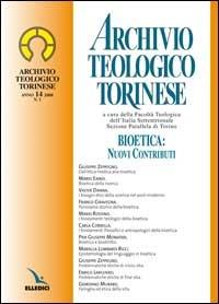 Archivio teologico torinese (2008). Vol. 1: Bioetica: nuovi contributi - copertina
