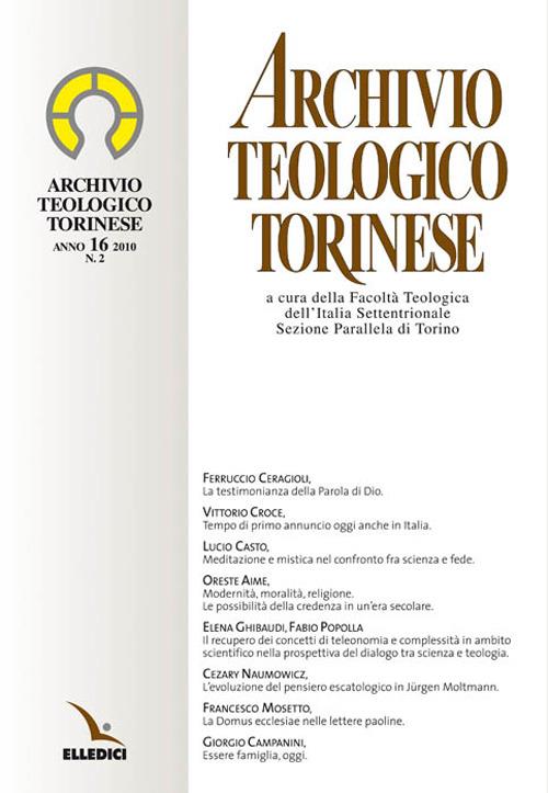 Archivio teologico torinese (2010). Vol. 2 - copertina