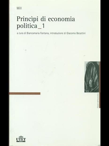 Principi di economia politica - John Stuart Mill - copertina