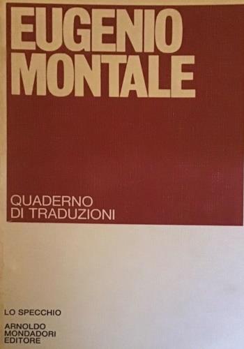 Quaderno di traduzioni - Eugenio Montale - copertina