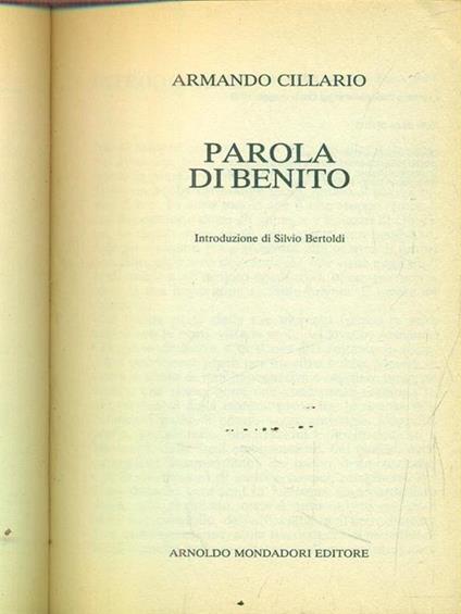 Parola di Benito - Armando Cillario - copertina
