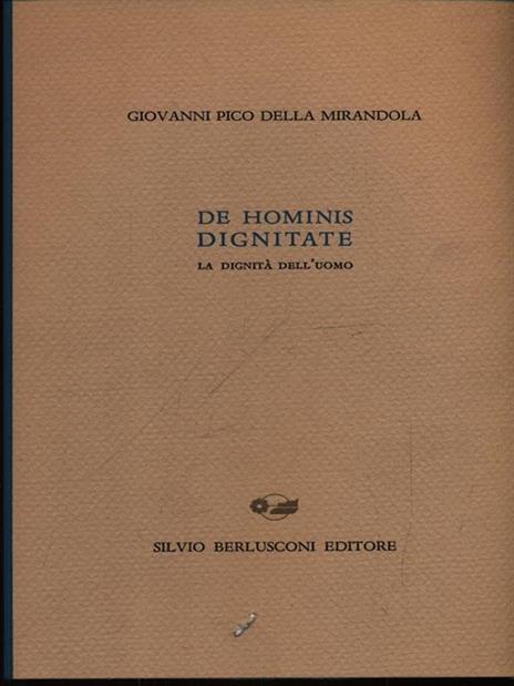Oratio de hominis dignitate. Discorso sulla dignità dell'uomo - Giovanni Pico della Mirandola - copertina