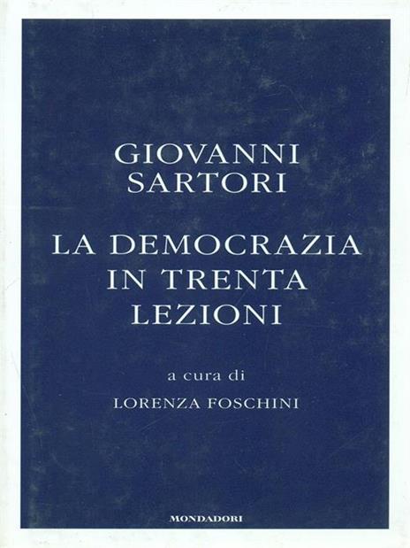 La democrazia in trenta lezioni - Giovanni Sartori - copertina