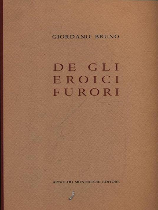De gli eroici furori - Giordano Bruno - copertina