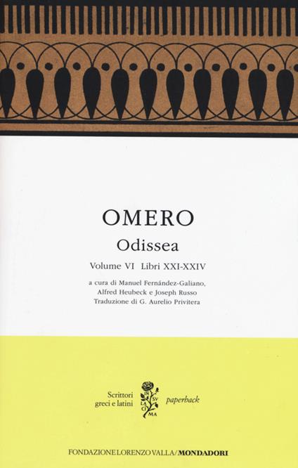 Odissea. Testo greco a fronte. Vol. 6: Libri XXI-XXIV - Omero - copertina