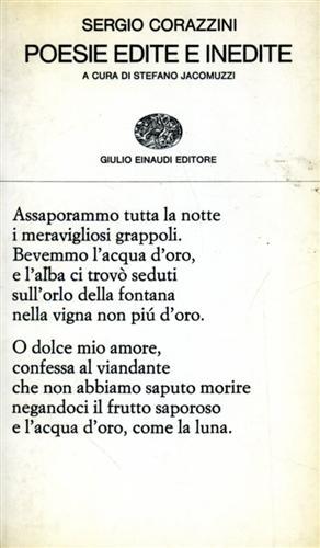 Poesie edite e inedite - Sergio Corazzini - copertina