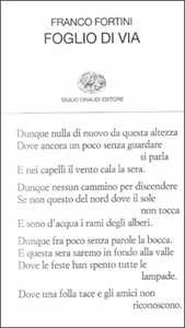 Foglio di via e altri versi