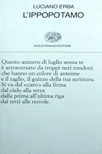 L' ippopotamo - Luciano Erba - copertina