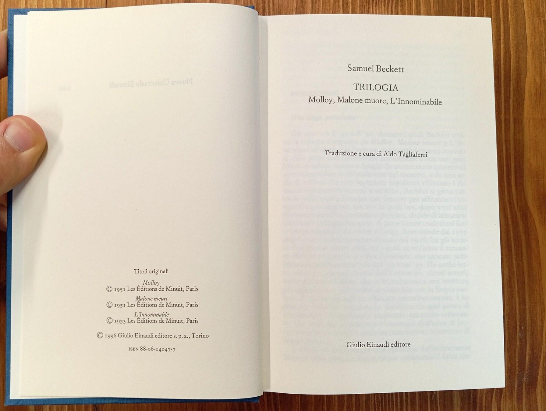 Trilogia: Molloy-Malone muore-L'innominabile