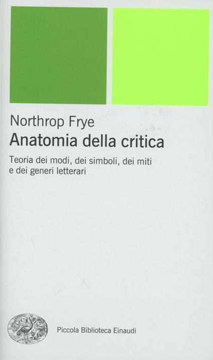Anatomia della critica - Northrop Frye - copertina