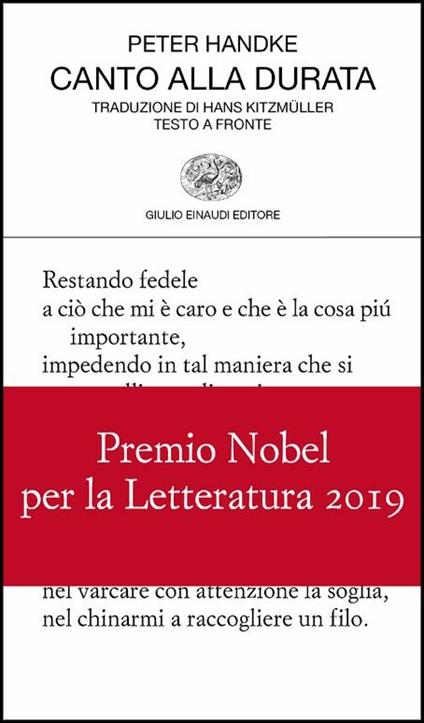 Canto alla durata. Testo tedesco a fronte - Peter Handke - copertina