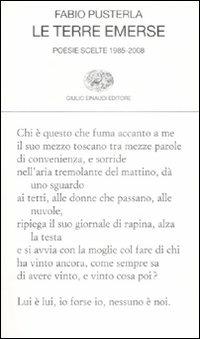 Le terre emerse. Poesie scelte 1985-2008 - Fabio Pusterla - copertina