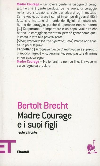 Madre Courage e i suoi figli - Bertolt Brecht - copertina
