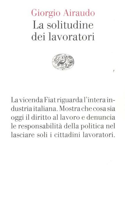 La solitudine dei lavoratori - Giorgio Airaudo - copertina