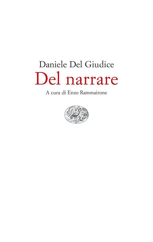 Del narrare - Daniele Del Giudice - copertina