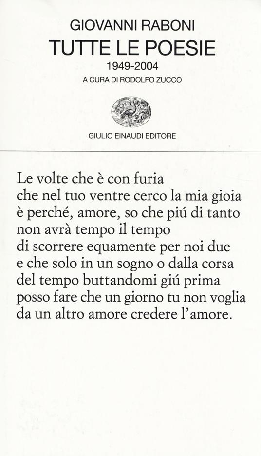 Tutte le poesie (1949-2004) - Giovanni Raboni - Libro - Einaudi ...