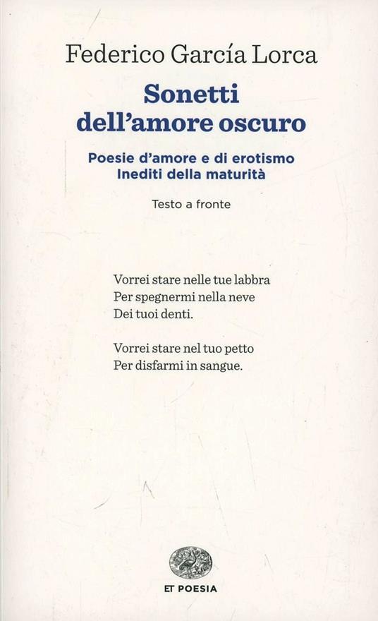 Sonetti dell'amore oscuro. Testo spagnolo a fronte - Federico García Lorca - copertina