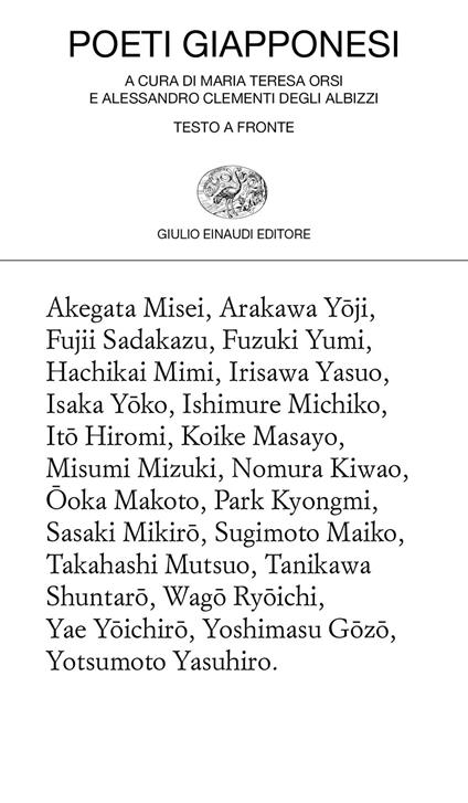 Poeti giapponesi. Testo giapponese a fronte - copertina