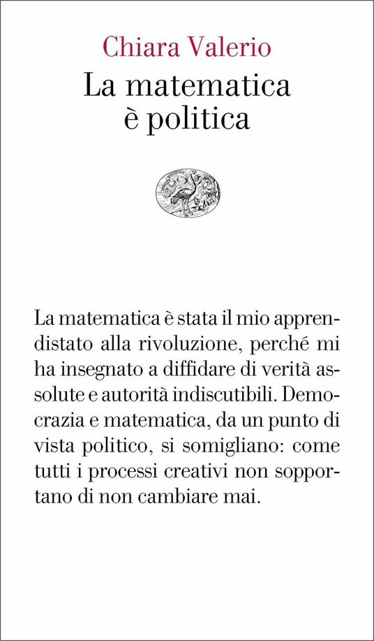 La matematica è politica - Chiara Valerio - copertina