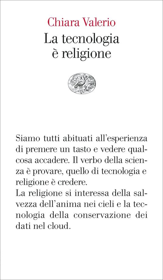 La tecnologia è religione - Chiara Valerio - copertina