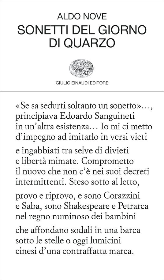 Sonetti del giorno di quarzo - Aldo Nove - copertina