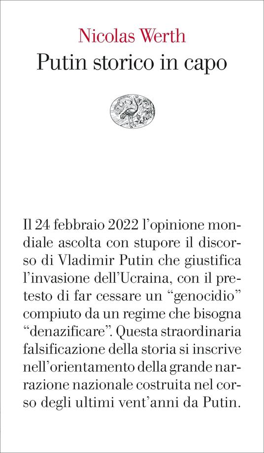 Putin storico in capo - Nicolas Werth - copertina