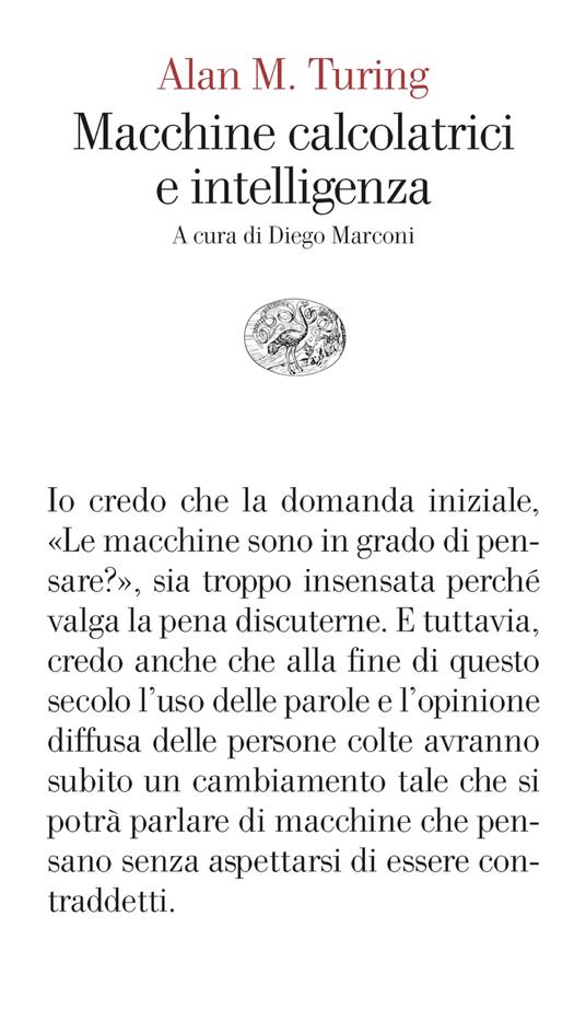 Macchine calcolatrici e intelligenza - Alan M. Turing - copertina
