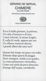 Chimere e altre poesie