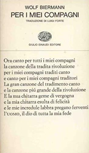 Per i miei compagni - Wolf Biermann - copertina
