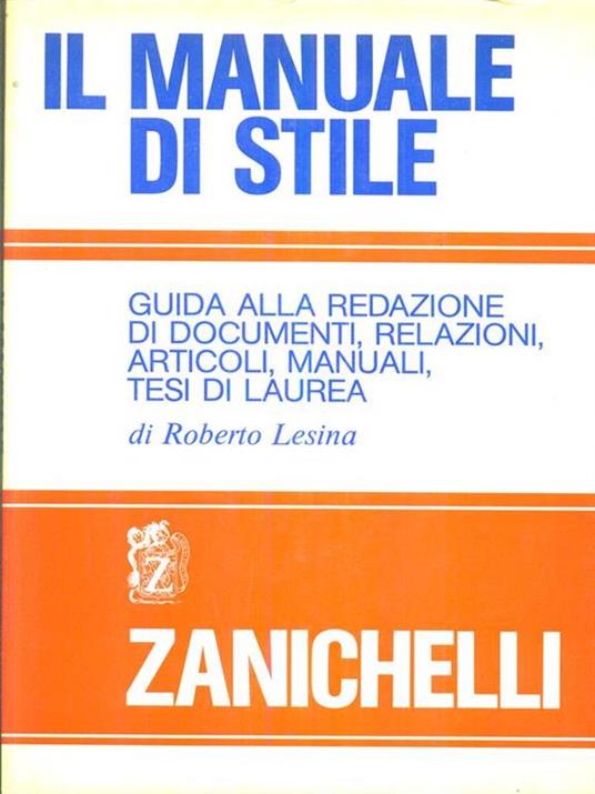 Il manuale di stile - Roberto Lesina - copertina