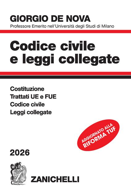 Codice civile e leggi collegate 2025 - Giorgio De Nova - copertina