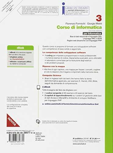  Corso di informatica. Con e-book. Vol. 3: Basi di dati relazionali e linguaggio SQL-Linguaggi XML e JSON. Programmazione web lato server in linguaggio PHP - 2