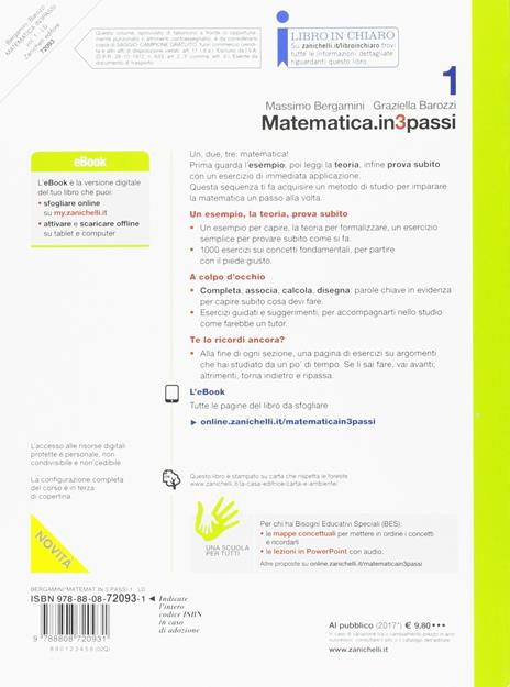  Matematica.in3passi. Con aggiornamento online. Vol. 1 - 2
