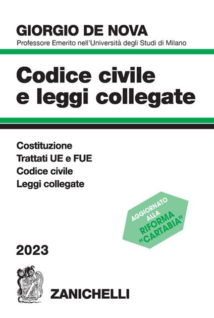 Codice civile e leggi collegate 2023. Con CD-ROM - Giorgio De Nova - copertina