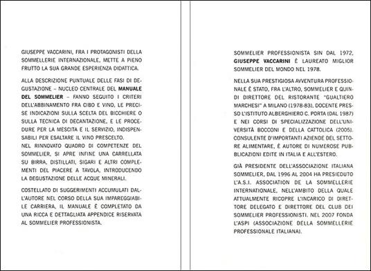 Manuale del sommelier. Come conoscere, apprezzare, valutare il vino e come gestire una cantina - Giuseppe Vaccarini - 2