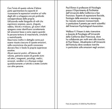 Giù la maschera. Come riconoscere le emozioni dall'espressione del viso - Paul Ekman,Wallace V. Friesen - 2