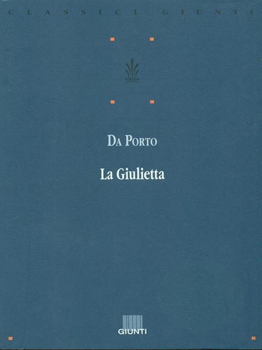 La Giulietta - Luigi Da Porto - copertina