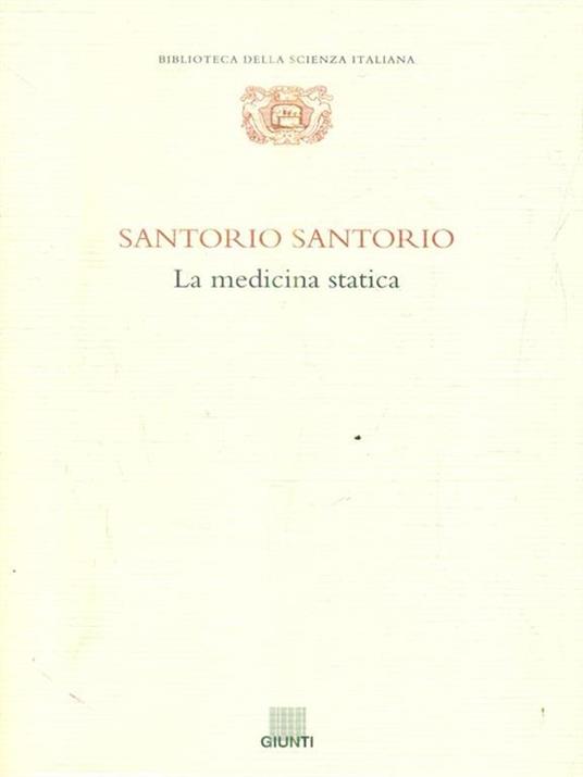La medicina statica - Santorio Santorio - copertina