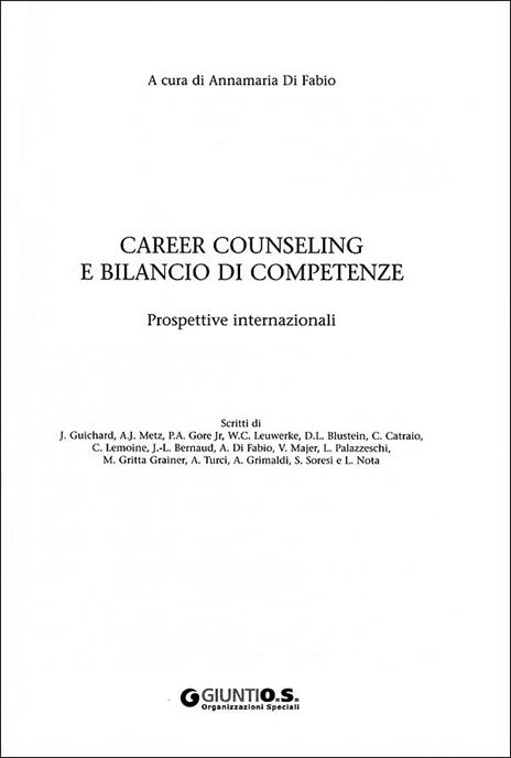 Career Counseling e bilancio di competenze. Prospettive internazionali - 2