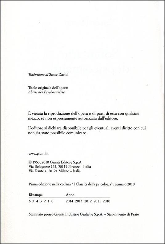 Sommario di psicoanalisi - Sigmund Freud - 2