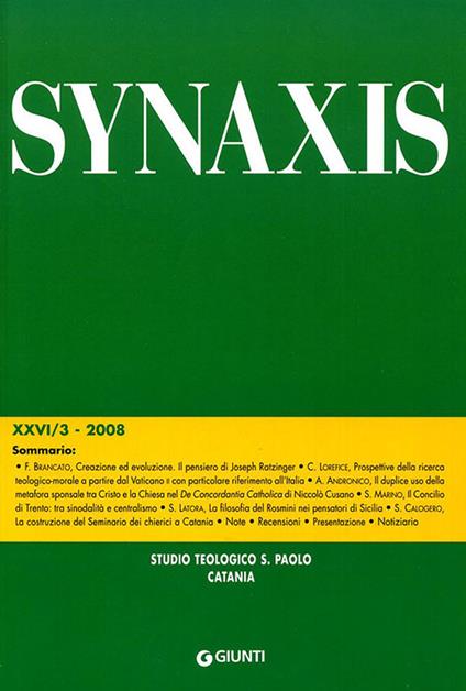 Quaderni di Synaxis. Vol. 26/3 - copertina